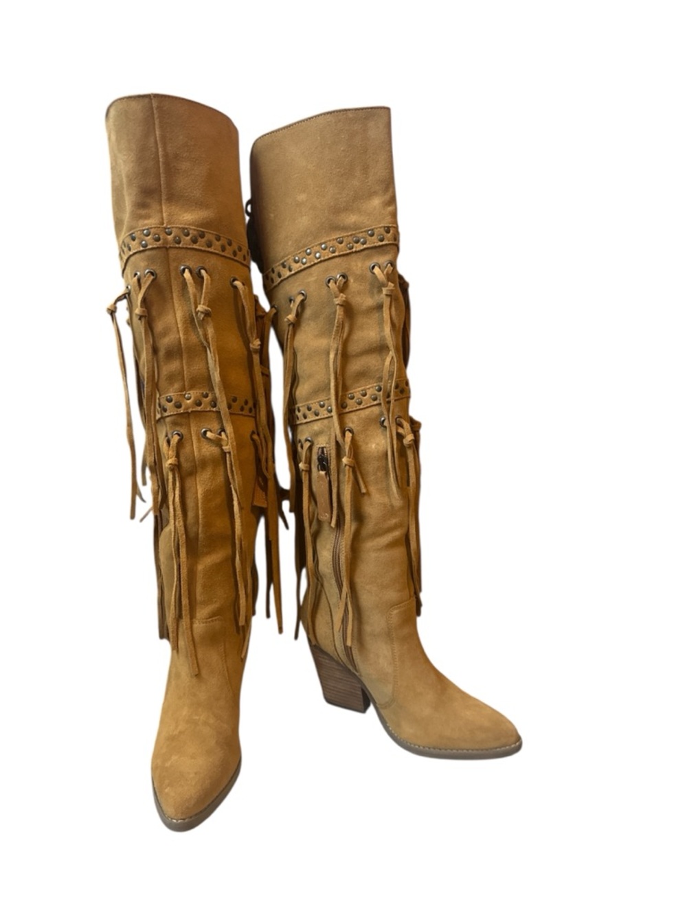 Dingo Tan Fringe Suede Over-the-Knee Boots size 6.5 - Picture 3 of 12
